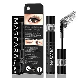 HOUSN 4d Silk Fiber Eyelash Mascara, Waterproof Mascara, Long Lasting, Amplified Big Eye Effect, Pointed Brush for All Lashes, Smudge Proof and No Transfer, Black