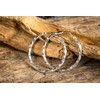 Schöner-SD Large Hoop Earrings Round with Pattern 925 Silver, Silver