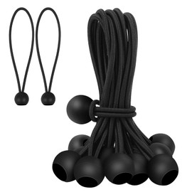 SEPGLITTER Tensioning Straps with Ball Tarpaulin Tensioners, Pack of 30, 15 cm, Black, Robust Rubber Tensioners, Tent Rubbers for Lashing Tarpaulins, Canopies, Camping Tents, Load Holding Wires, Hoses