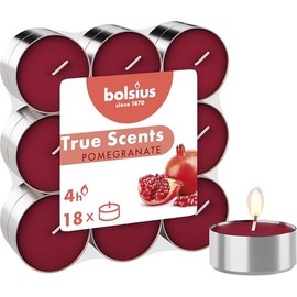 bolsius True Scents Tea Lights, Wax, Pomegranate, One Size, 18
