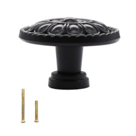 binifiMux 8-Pack 1.25" Black Vintage Drawer Dresser Dangle Knobs Pulls for Cabinet Drawer, Single Hole