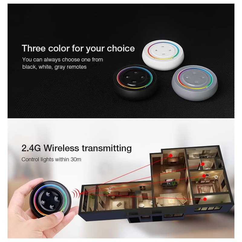 LIGHTEU, Miboxer 2.4GHz Rainbow Remote Control Compatible with Miboxer RGBCCT