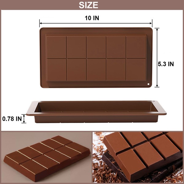 SmartKitch Dubai Chocolate Bar Mold Silicone Chocolate Bar Molds, Deep