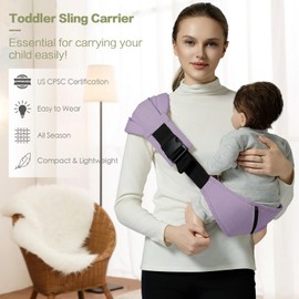 Toddler Sling Carrier, Baby Sling Carriers, Hip Holder Carrier for Baby Purple
