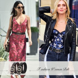 Suosdey good quality soft leather ladies belt with round metal buckle two rings denim belt for women width 3.3 cm -