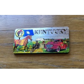 Two Sided Buc-ee's Souvenir Kentucky Magnet - Metallic 1.75 x 3.5 in.- New