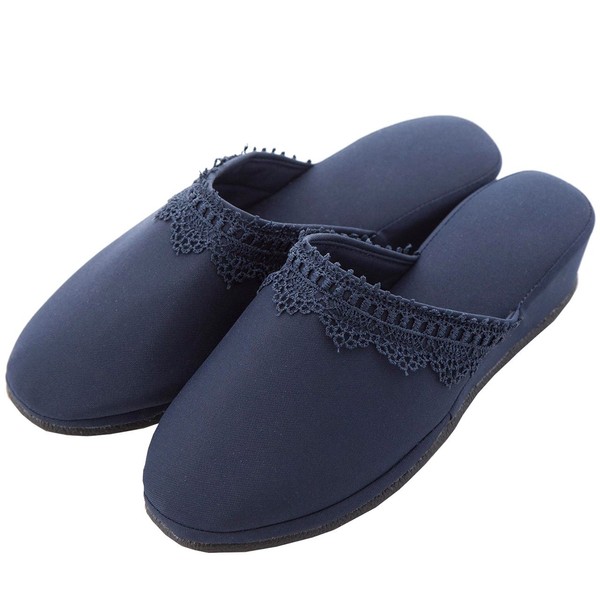 Catherine Cottage SH001 Design 3 Navy Slippers for Classroom, Graduation Ceremonies, School Events, Exam, Pouch Included, One Size Fits Most