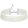 BABEYOND Round Imitation Pearl Choker Necklace Multi Strands Choker 20s