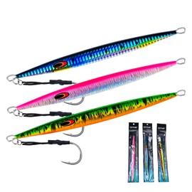 Goture Fishing Jigs Saltwater,350g Vertical Jigs with Assist Hook,Glow Speed Fast Jig Fishing Lures, Deep Sea Fishing Jigging Lures for Tuna, Salmon, Sailfish, Striped bass, Grouper Snapper, Kingfish