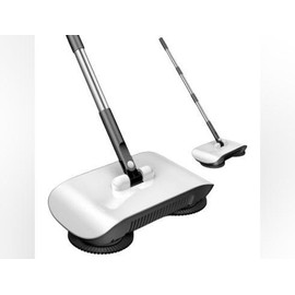 Hand Push Sweeper Household Broom Dustpan Mop Floor All-in-one Machine Gift Mop Sweeper - Color: Black