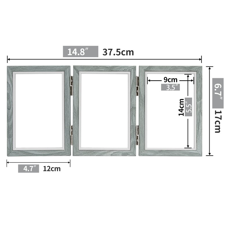 Afuly 4x6 Picture Frame 3 Triple Hinged Collage Picture Frames