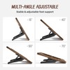 AFOOYO Bamboo Tablet Stand - Portable & Adjustable 5 Angles,