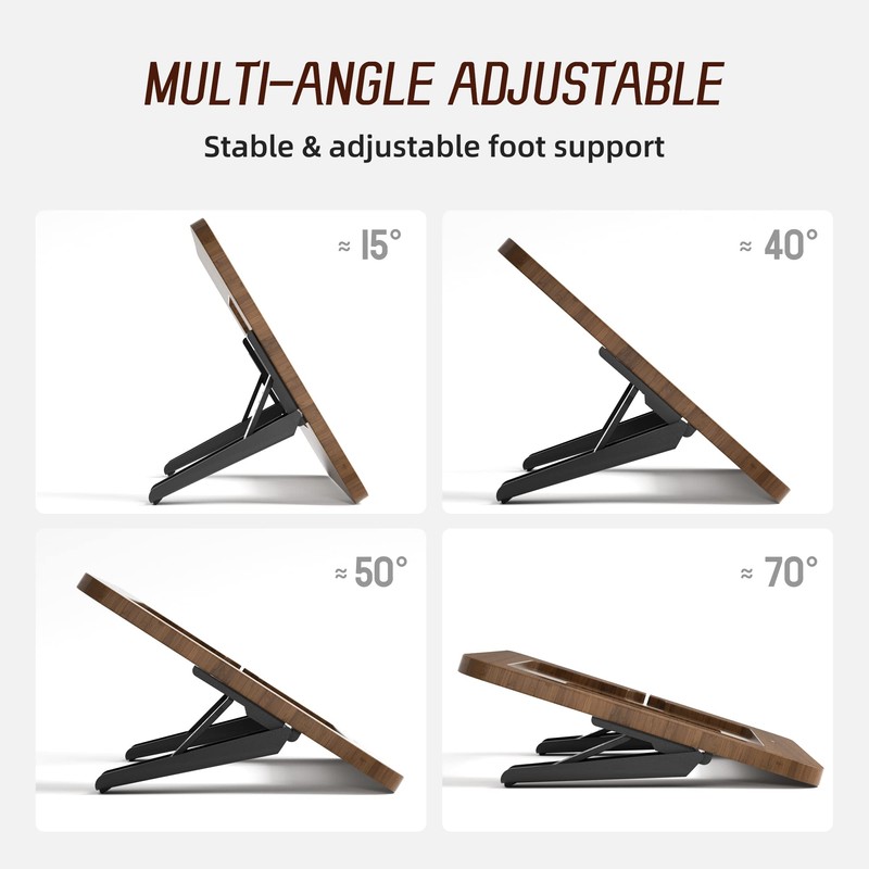 AFOOYO Bamboo Tablet Stand - Portable & Adjustable 5 Angles,
