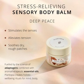 Plantopia Sensory Balm - Relax Remedy Pulse Point Balm to Soothe Dry Skin - Stress Relieving Turmeric & Geranium - Aromatherapy Essential Oil Blend - Vegan Cruelty Free, 12g