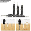 Saipor 5pcs Wood Countersink Drill Bit Set Hex Shank Quick