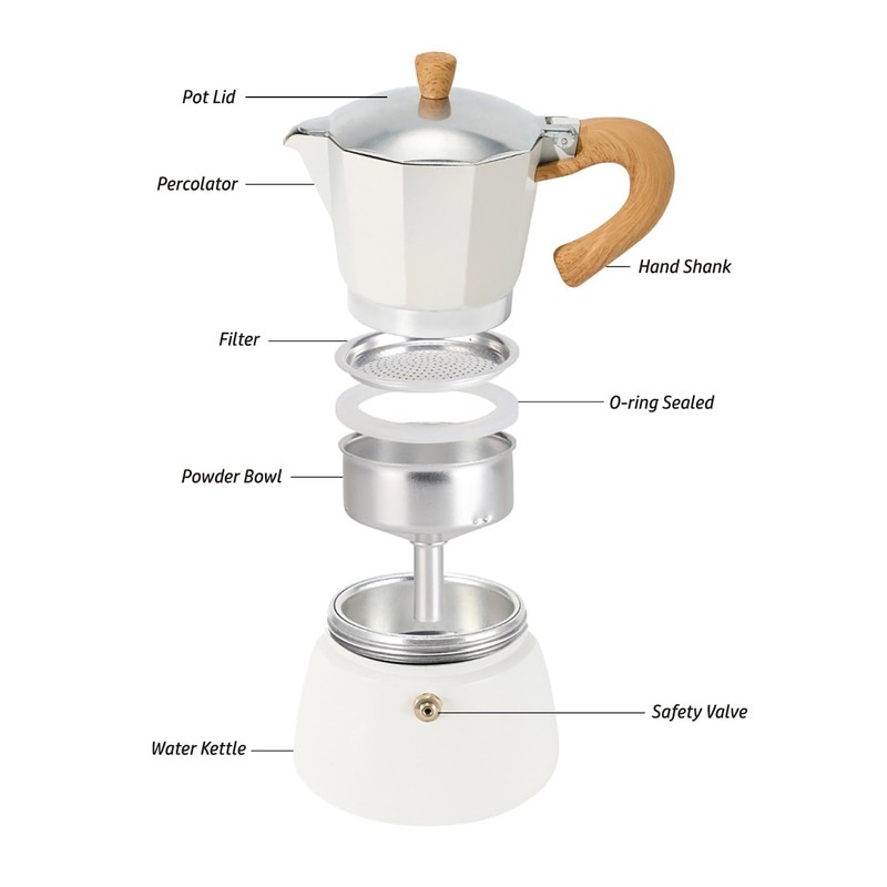 AGOGO Milano Moka pot, Stovetop Espresso maker, Greca Coffee Maker,