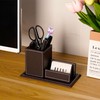 Philo Fun Leather Business Card Holder and Pen Organizer –