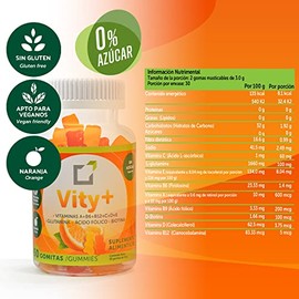 Gomitas multivitamínicas sin azúcar Vity+ | Para niños y adultos | Sin gluten, 100% veganas | Combo 3 frascos con 60 gomitas cada uno