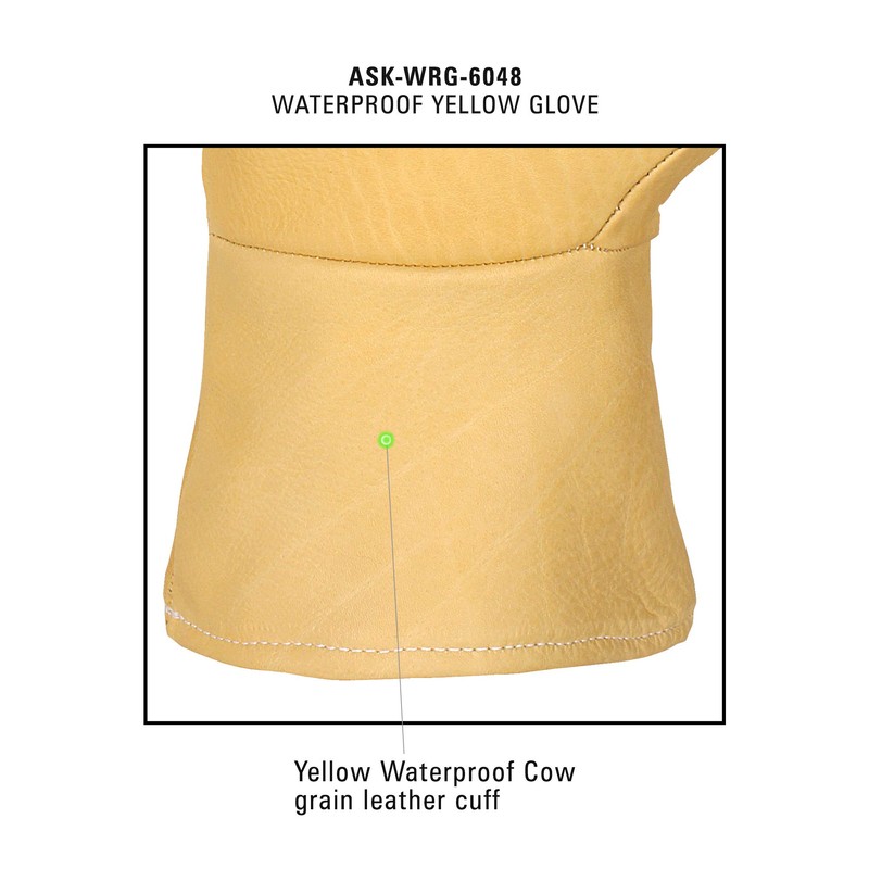 SAFTA Water Proof Work Gloves, Cow Grain leather top Split