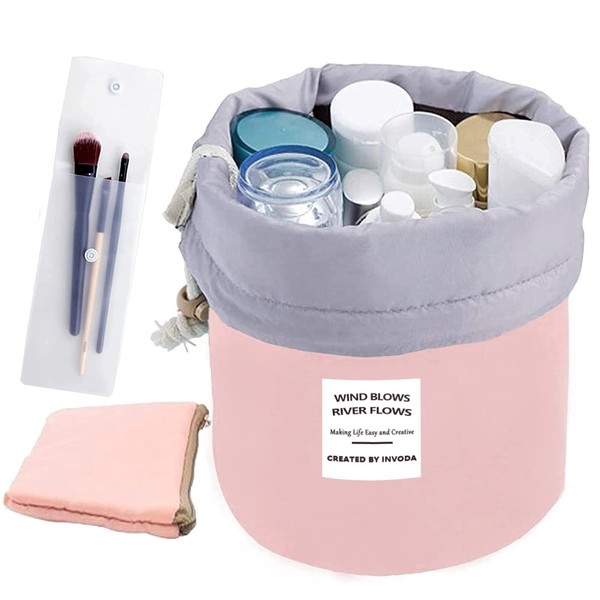 Waterproof Cosmetic Organiser Bag Cases Toiletry Bag with Hanger Hoo 4 Colours Pink