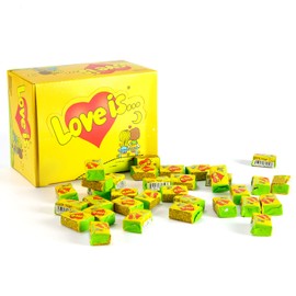 Chewing Bubble Gum Love Is 100 Pcs Taste Сoconut and Pineapple