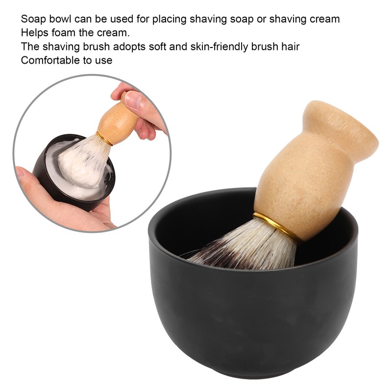 2pcs / Set Shaving Soap Bowl Shaving Brush Beard Brush
