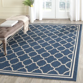 Safavieh Courtyard Navy/Beige Medium Rectangle Rug