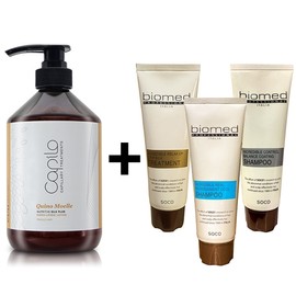 Capilo Y3 Quinomoele 500ml Hair Essence Hair Ampoule Heat Protection - Refreshment Cool Shampoo 100ml / 카필로 Y3 퀴노모엘레 500ml 헤어에센스 헤어앰플 열보호 - 리후레쉬먼트 쿨샴푸 100ml
