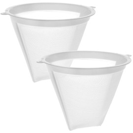 com-four® 2 x permanent coffee filters in size 4 - reusable permanent filter made of heat-resistant plastic and nylon net