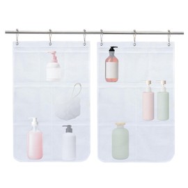 Mesh Shower Wall Bag,Bath Organizer Space Saving Hanger - Space Saving Toiletry Accessories Organization Solution for Adults Friends Lovers College
