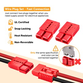 WeiSen 4Pack 175A Battery Quick Connector Kit Wire Harness Plug for 2-4 Gauge Cables, 12V to 36V Battery Quick Connect Disconnect Set for Winch Trailer Driver Electrical Devices