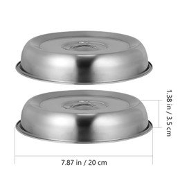 Stainless Steel Steak Serving Cover 2pcs Metal Steam Basting Cover 20cm for Griddle Grill Flat Top Kitchen Cooking Burger Lids