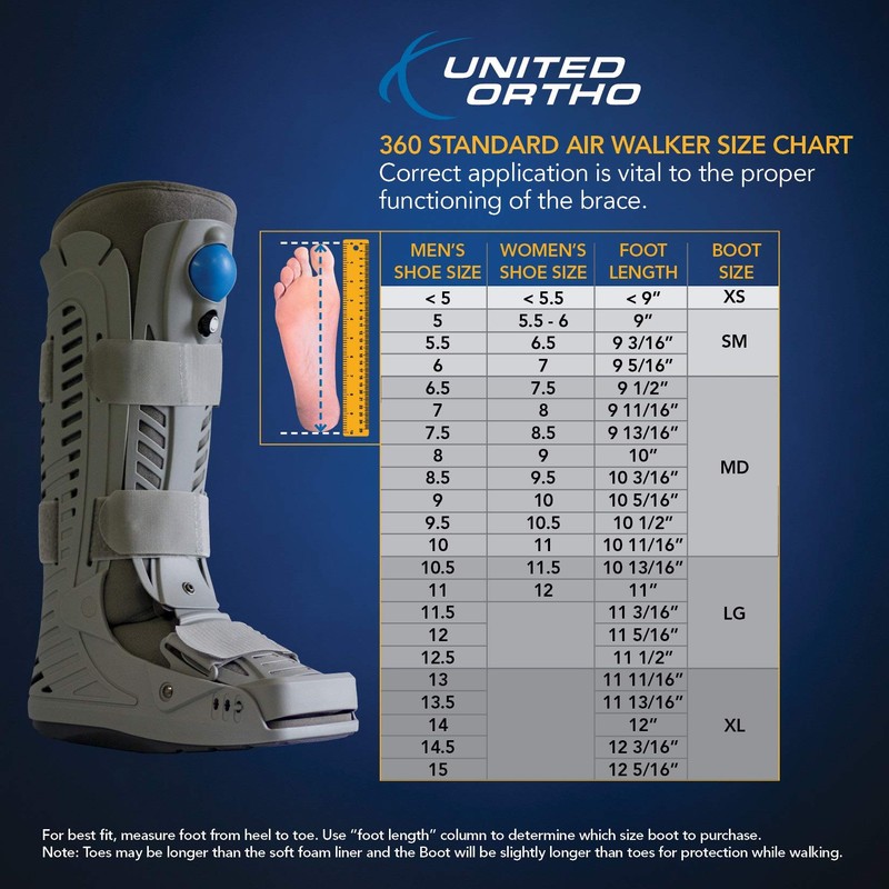 United Ortho USA16105 360 Air Walker Standard Fracture Boot, Medium,