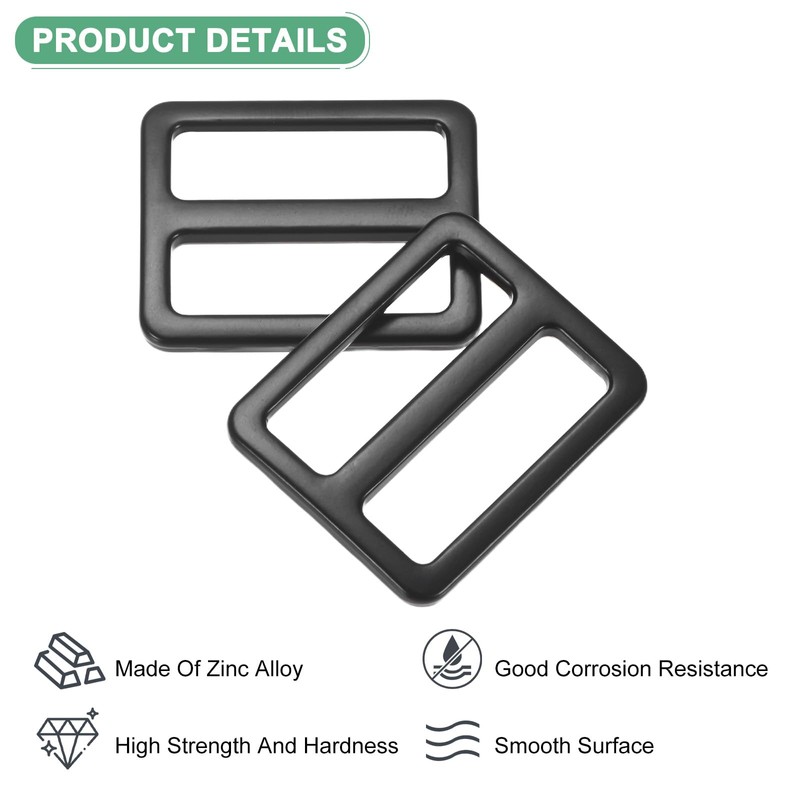 M METERXITY 10-Pack Tri Glide Metal Buckles, 1-1/2 Inch Zinc