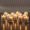 Housecret 48 Pack Warm White Unscented Clear Glass Filled Votive