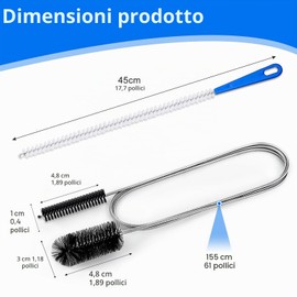 Quelcc 2 Pezzi Stura Tubi di Scarico, Spazzola per la Pulizia dei Tubi, Spazzola per Fognature, Stura Lavandini e Scarichi Spazzole di Pulizia, Pulizia Scarico Lavandino per Bagno Cucina Lavello