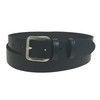 Women's Black Leather Belt - 30mm (1.25") Wide - Silver
