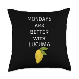 Vintage Mondays Are Better With Lucuma Retro Lucuma Fruit Throw Pillow, 18x18, Multicolor