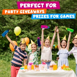 Bedwina Bulk Water Bottles For Kids - (Bulk Pack of 36) 18 Oz - 7.5 Inch BPA-Free Plastic Water Bottles w/Pop-up Tops for Summer, Reusable Water Bottle for School, Sports Birthday Party Favors