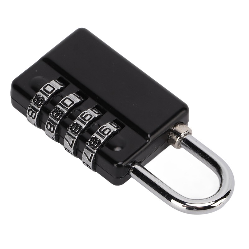 Gym Bag Locker Padlock 4 Digit Combination Zinc Alloy Black