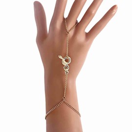 Aneneiceera Vintage Snake Finger Ring Bracelet Gold Snake Slave Bracelet Serpent Chain Bracelet Gothic Snake Bracelets Jewelry for Women