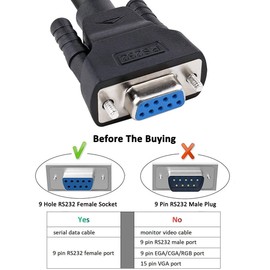 DTECH RS232C Serial Straight Cable 1.5m Female to Female