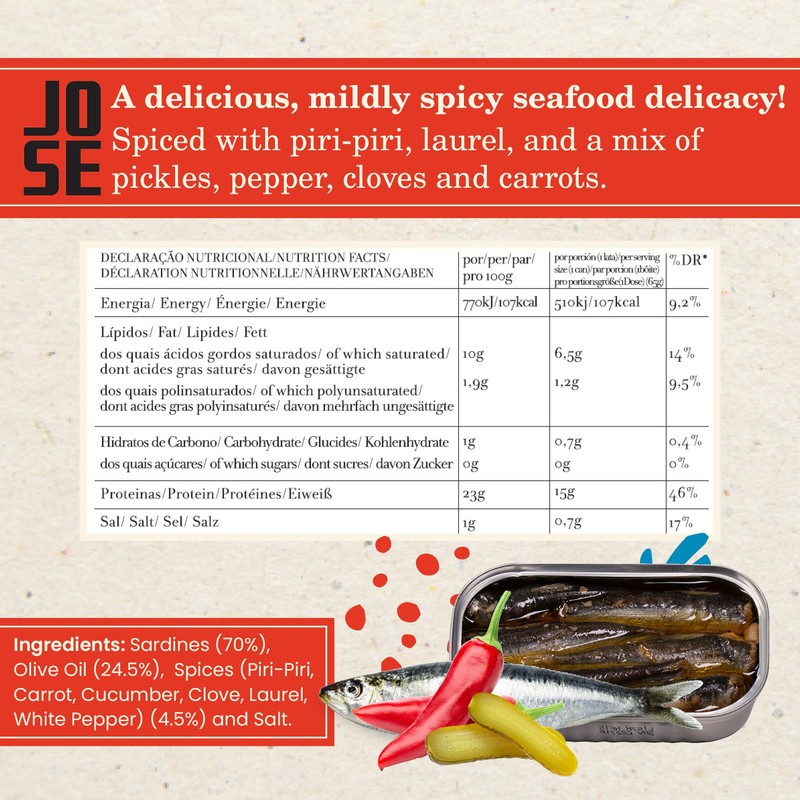 Jose Gourmet Spiced Small Sardines, 90g 3-Pack