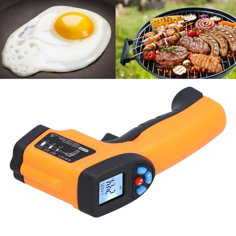 GM550 Infrared Thermometer Handheld Temperature Tester Digital NonContact Thermometer(Orange Yellow