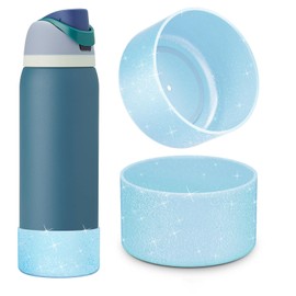 yoelike 2PCS Glitter Silicone Boot for Owala Water Bottle 32 oz, Anti-Slip Protective Sleeve for FreeSip/Twist/Flip, Bottom Bumper Cover for Watter Bottle Accessories