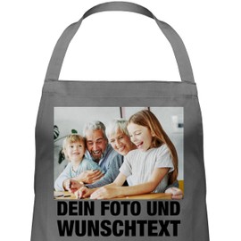 Geschenk mit Namen personalisiert by Shirtracer - Apron - Adult - With Photo Own Image Text Name of Choice, 1 anthracite