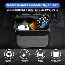 Karltys Rear Center Console Organizer for Toyota Land Cruiser Prado 250/Lexus GX 550 2024-2025 2026 Accessories, Land Cruiser Rear Bridge Storage Box, GX 550 Back Seat Floor Console Air Outlet Tray