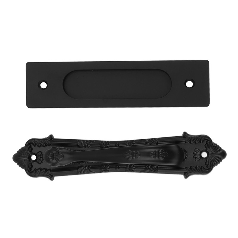 Sliding Barn Door Handle Aluminum Alloy Black Punch Free Double