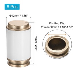 sourcing map Curtain Rod Finials, 6 Pieces PP Curtain Rod Headboard Modern Window Curtain Rod End for 28-30mm Diameter Rods (White)