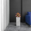 LeisureMod Terra Fiberstone and MGO Clay Tall Square Planter Gray